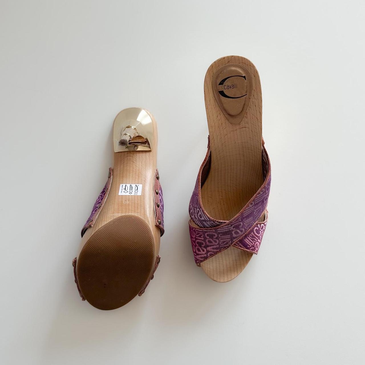 Just Cavalli Pink Monogram Mules
